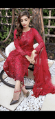 Sana Red Sequin and Red Kameez Suit